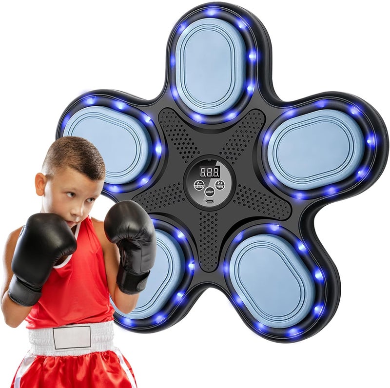 OurStarry Store Smart Music Boxing Machine for Adults and Kids, Training Machine with LED Electronic Wall Mounted, Home Indoor Workout Equipment with Premium Boxing Gloves - Image 1